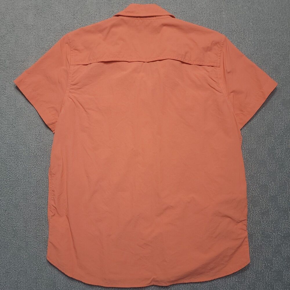 Eddie Bauer Shirt Womens M Coral Button Up Short Sleeve Classic Mountain Ripstop - Picture 5 of 10